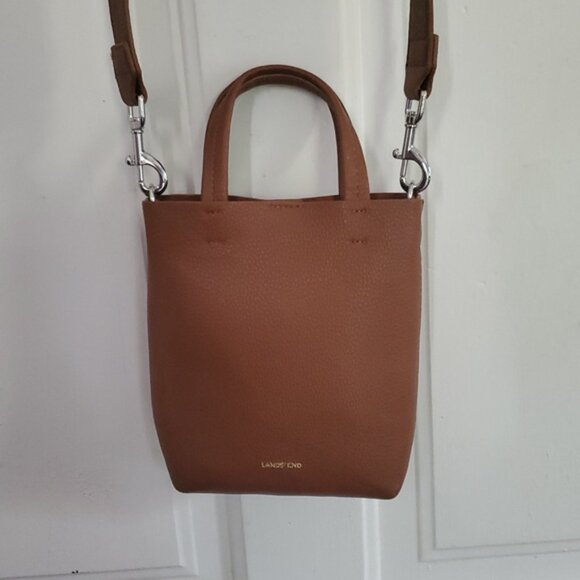 Lands' End Brown Crossbody Mini Tote Bag - Picture 2 of 4